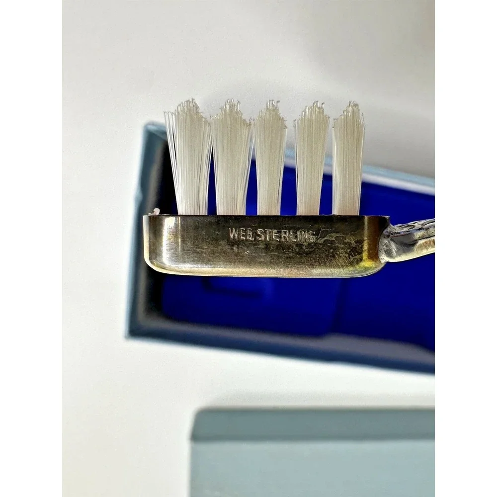 WEB Sterling Pewter Baby Toothbrush Ballet Vintage Includes Box